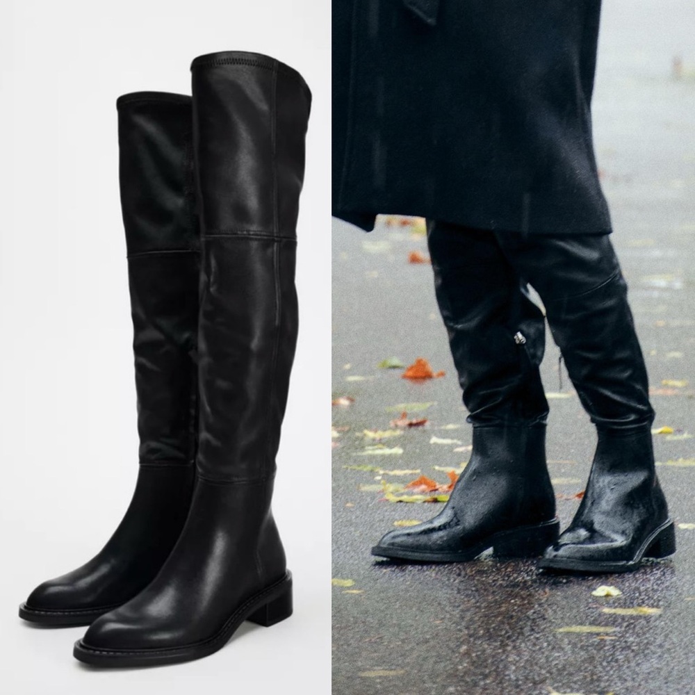 NWT ZARA NEW TALL BOOTS OVER KNEE sz 9